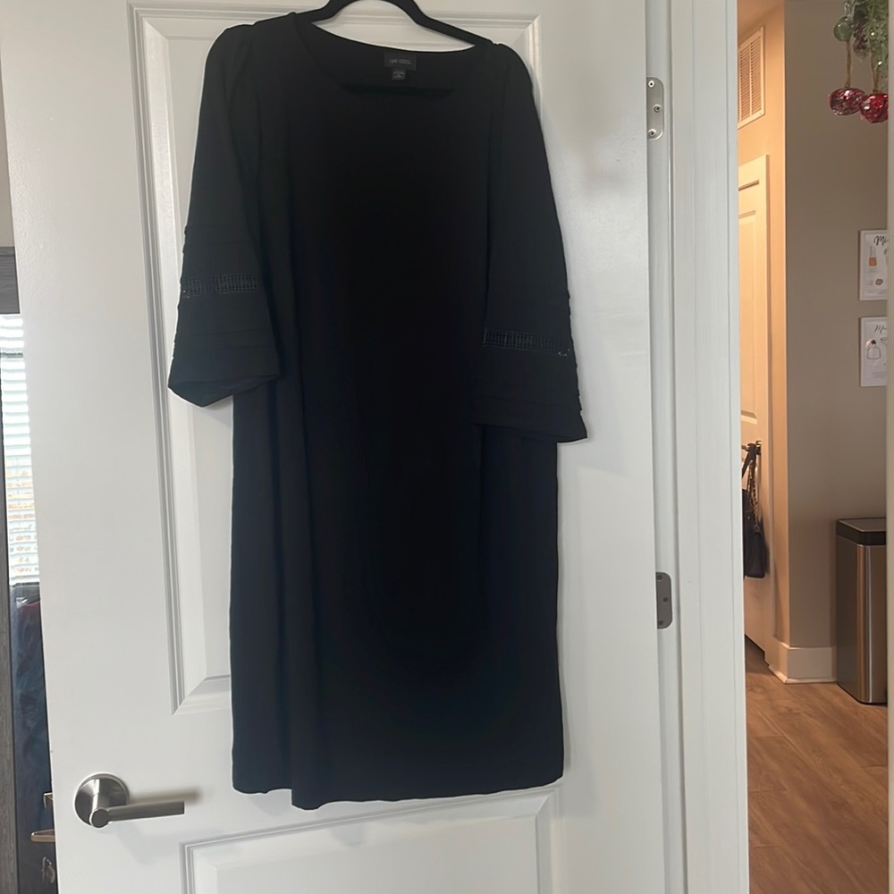 J Jill long sleeve black tee shirt dress